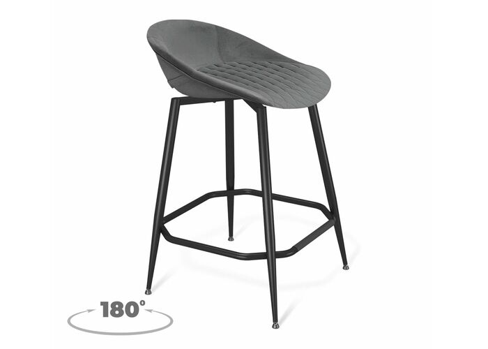 Стул полубарный Sheffilton SHT-ST19-SF2/S1480-1 туманная дымка/черный муар, поворотный