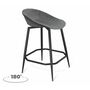 Стул полубарный Sheffilton SHT-ST19-SF2/S1480-1 туманная дымка/черный муар, поворотный