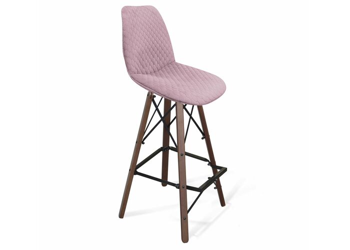 Стул барный Sheffilton SHT-ST29-C22/S80 розовый зефир/темный орех/черный муар