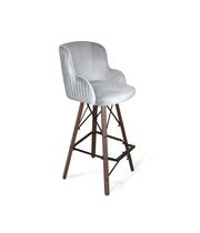 Стул барный Sheffilton SHT-ST39-1/S80 серое облако /темный орех /черный муар