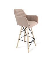 Стул барный Sheffilton SHT-ST38-1/S80 латте/прозрачный лак/черный муар