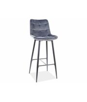 Стул барный SIGNAL CHIC H-1 Velvet Bluvel 14 серый/черный
