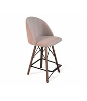 Стул полубарный SHT-ST35/S80-1 артикул СТ-378 розовый десерт/темный орех/черный