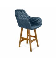 Стул полубарный Sheffilton SHT-ST38/S65-1 синий пепел/светлый орех