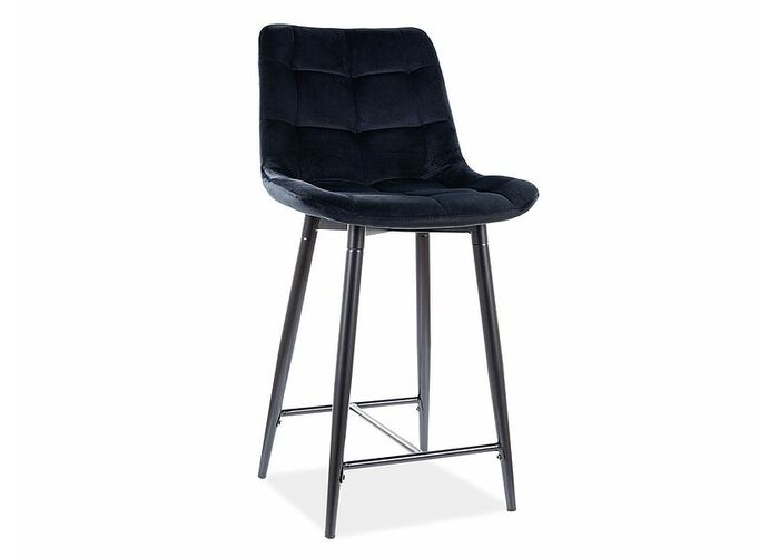 Стул барный SIGNAL CHIC H-2 Velvet Bluvel 19 черный/черный