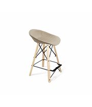 Стул полубарный Sheffilton SHT-ST19-SF2/S80-1 артикул СТ-524 ванильный крем/прозрачный лак/черный