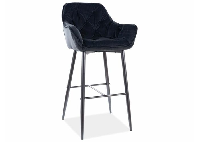 Стул барный SIGNAL CHERRY H-1 Velvet Bluvel 19 черный/черный