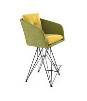 Стул полубарный Sheffilton SHT-ST43-2/S66-1 фисташковый десерт/черный муар