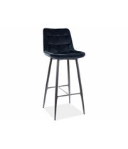 Стул барный SIGNAL CHIC H-1 Velvet Bluvel 19 черный/черный