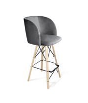 Стул барный Sheffilton SHT-ST33/S80 угольно-серый/прозрачный лак/черный