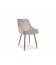 Стул SIGNAL ALBI Velvet tap. 148 светло-серый/черный мат