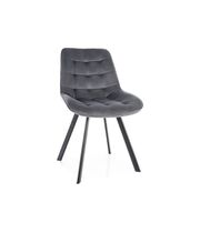 Стул SIGNAL MONTI Velvet Bluvel 14 серый/черный, поворотный