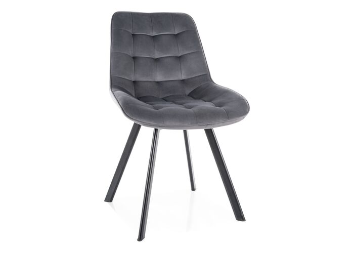 Стул SIGNAL MONTI Velvet Bluvel 14 серый/черный, поворотный