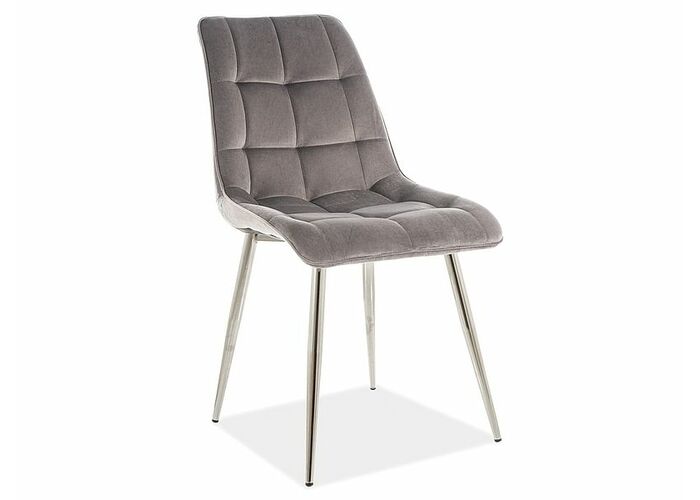Стул SIGNAL CHIC Velvet Bluvel 14 серый/хром