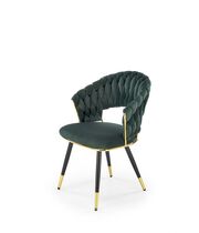 Стул HALMAR K551 зеленый/черный/золотой