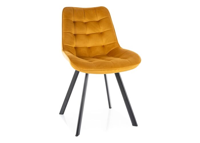 Стул SIGNAL MONTI Velvet Bluvel 68 карри/черный, поворотный