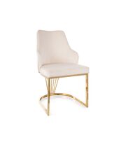 Стул SIGNAL ALURE Velvet Bluvel 22 светло-бежевый/золотой