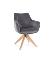 Стул SIGNAL AZALIA D Velvet Bluvel 14 серый/дуб, поворотный