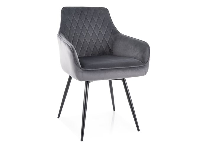 Стул SIGNAL MARLO Velvet Bluvel 14 серый/черный, поворотный