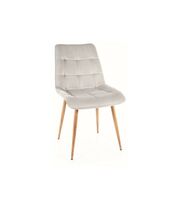 Стул SIGNAL CHIC D Velvet Bluvel 03 светло-серый/дуб