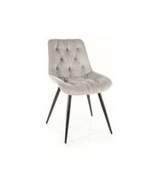 Стул SIGNAL PRAGA Velvet Bluvel 03 светло-серый/черный
