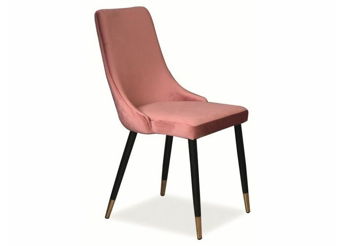 Стул SIGNAL PIANO Velvet Bluvel 52 античный розовый/черный/золотой