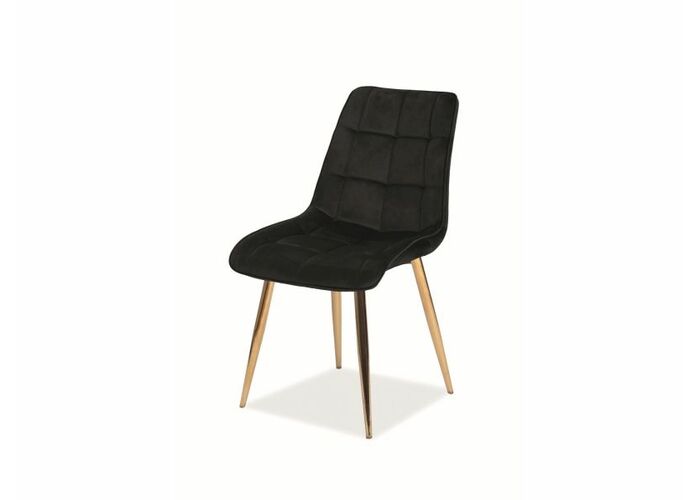 Стул SIGNAL CHIC Velvet Bluvel 19 черный/золотой