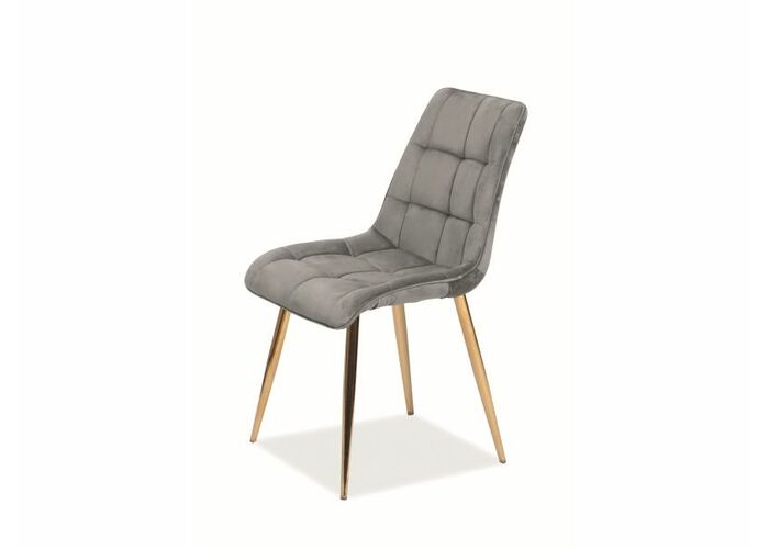 Стул SIGNAL CHIC Velvet Bluvel 14 серый/золотой