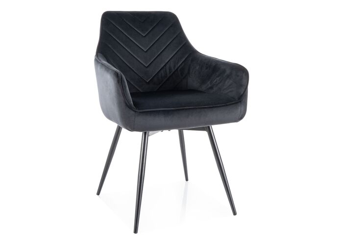 Стул SIGNAL SERVIO Velvet Bluvel 19 черный/черный, поворотный