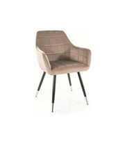 Стул SIGNAL NUXE Velvet Bluvel 40 темно-бежевый/черный/хром