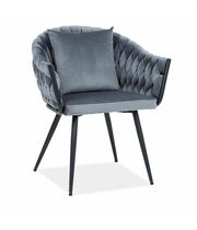 Стул SIGNAL NUVO Velvet Bluvel 14 серый/черный мат