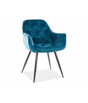 Стул SIGNAL CHERRY Velvet Bluvel 85 бирюзовый/черный