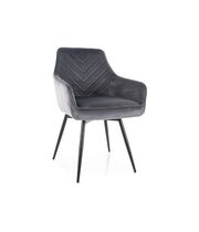 Стул SIGNAL SERVIO Velvet Bluvel 14 серый/черный, поворотный