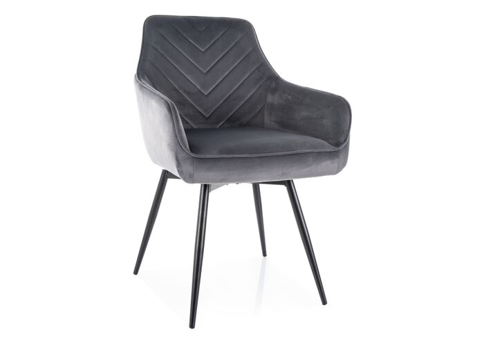 Стул SIGNAL SERVIO Velvet Bluvel 14 серый/черный, поворотный