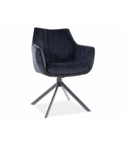 Стул SIGNAL AZALIA Velvet Bluvel 19 черный/черный